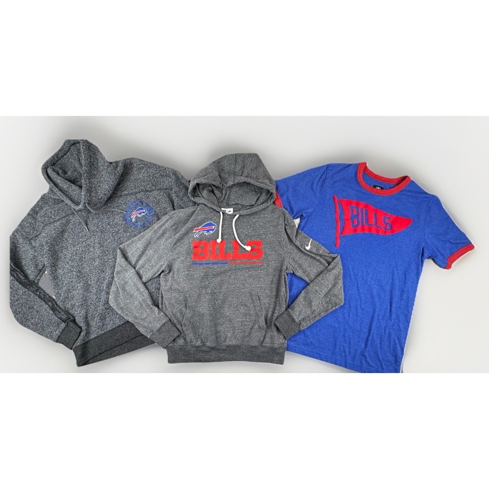 Buffalo Bills Lot of 3 Women's L Mens S Fan Bundle Football Tailgate Spirit wear